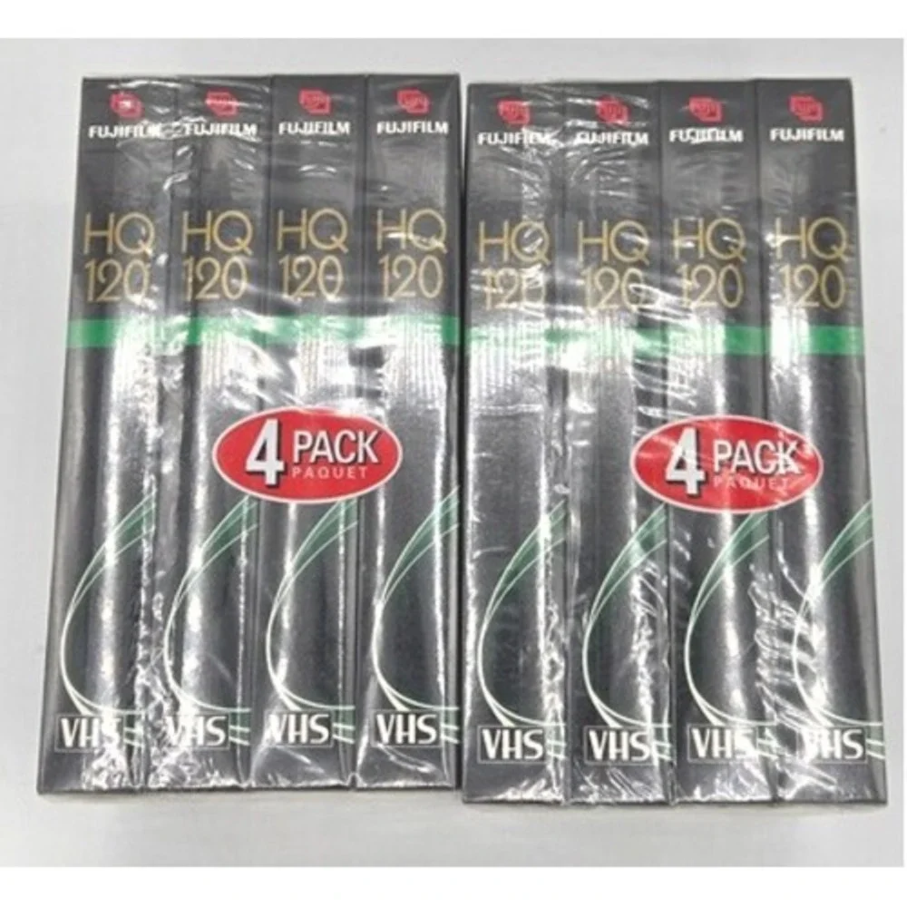 LOT of 8 NEW SEALED Fujifilm HQ 120 VHS Tapes‎